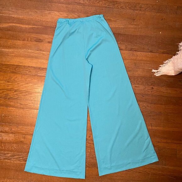 Vintage Kitty 60"s 70"s Turquoise 3 Piece Paint/Leisure Suit Size 10 - Picture 7 of 16